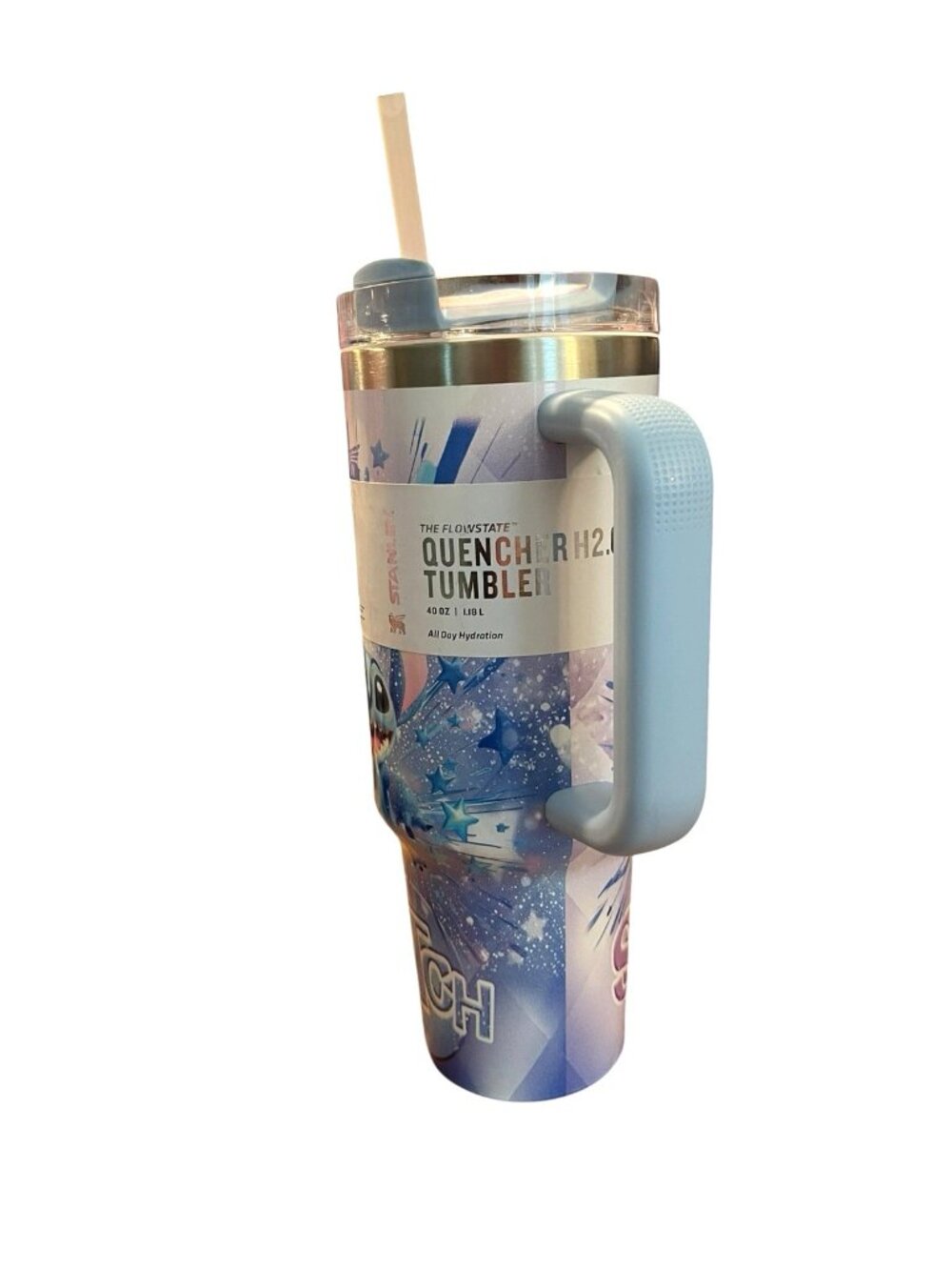 Lilo & Stitch Stanley Quencher 40 oz Flowstate Tumbler Stitch Custom Wrap New - Picture 2 of 4